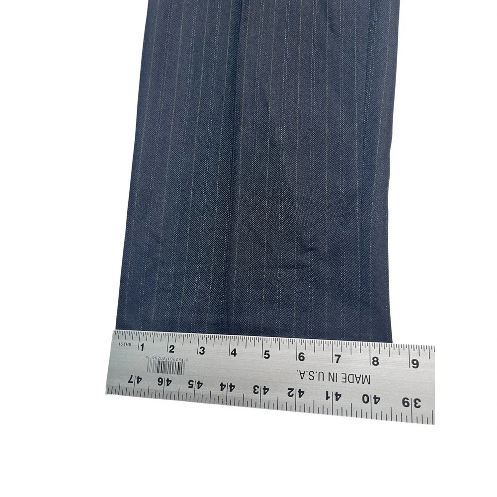 NEW vtg Y2K Banana Republic‎ 31x32 Charcoal Herringbone Stripe Pants Trousers